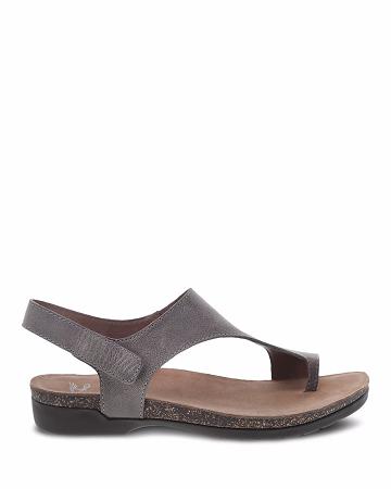 Sandales Dansko Reece Waxy Burnished Femme Grise | FR 625LIS